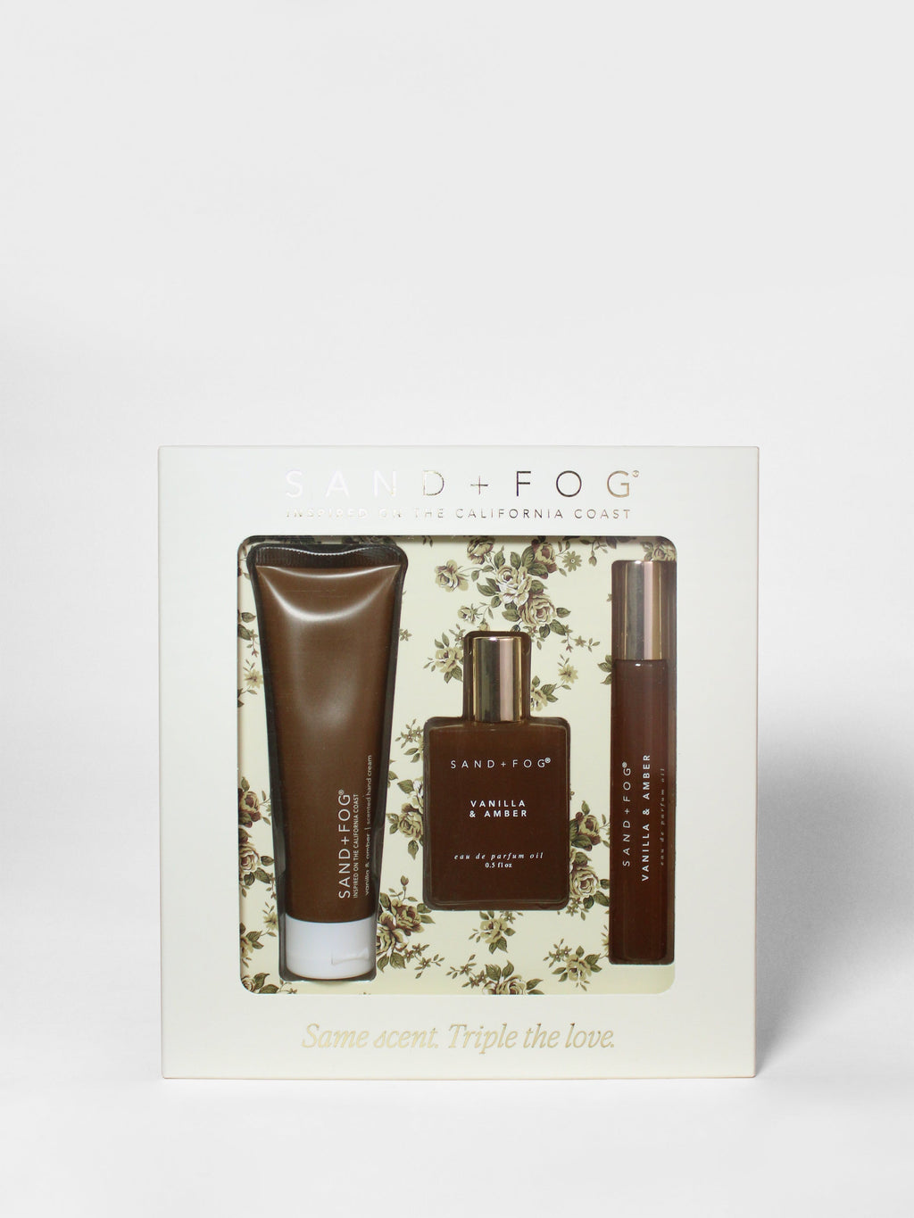 Hand Cream and Perfume Oil Rollerball Set - Vanilla & Amber